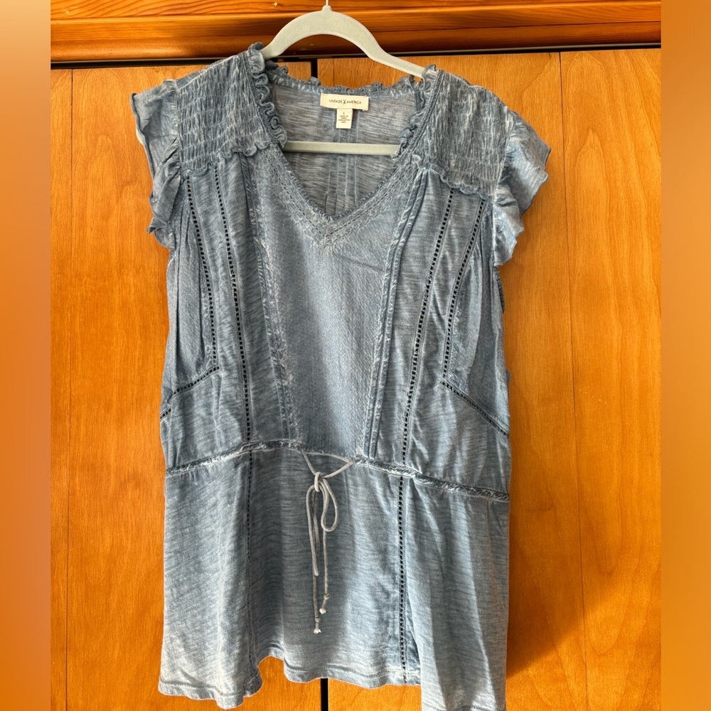 Adorable denim-look dressy top